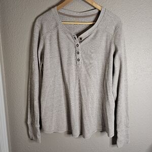 Carhartt | Henley Thermal Waffle Knit Long Sleeve Top Beige XL